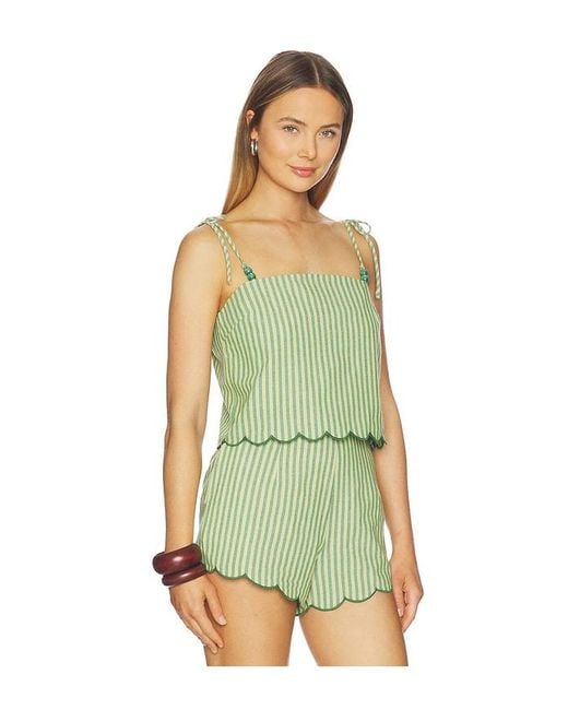 MINKPINK Green Capri Tie Shoulder Cami