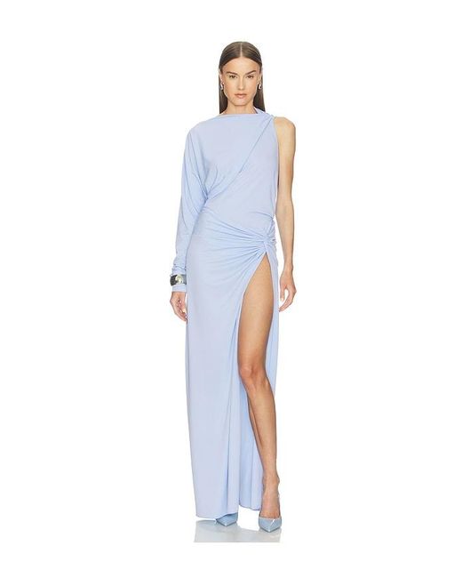ANDAMANE Blue Zohra Twist Detail Maxi Skirt