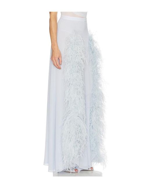 LAPOINTE White Wide Leg Pant With Feathers