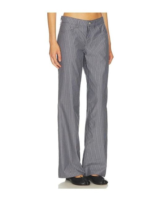 Rag & Bone Blue Saige Low-Rise Stripe Poplin Pant