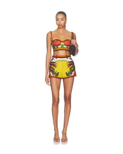 retroféte Yellow Cricket Bustier Top