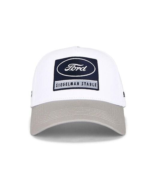 Siegelman Stable White Patched Five Panel Hat for men