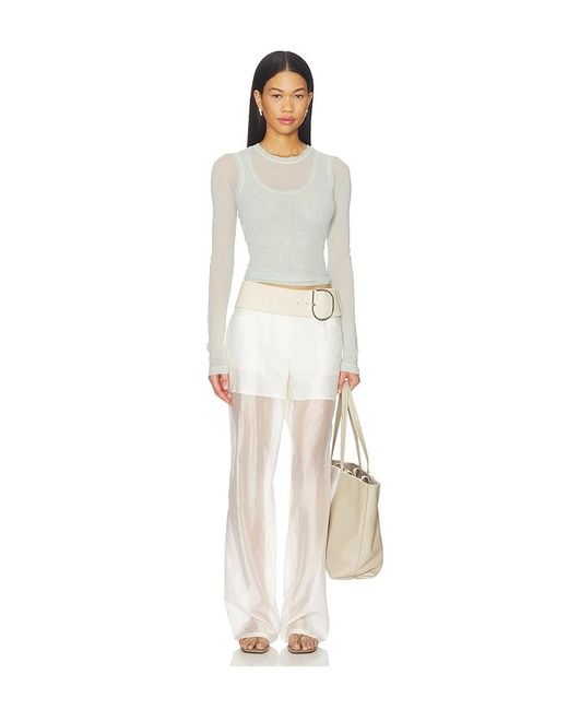Helmut Lang White Sheer Bootcut Pant