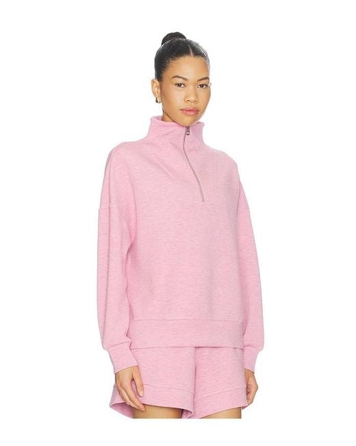 Varley Pink Hawley Half Zip Sweater