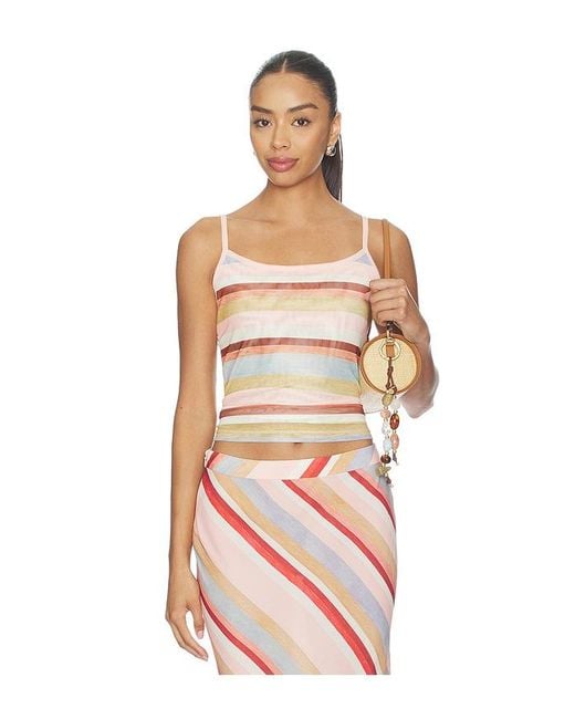 With Harper Lu Multicolor Mesh Camisole Top