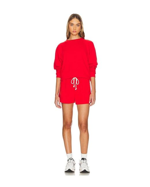 DONNI. Red Eco Terry Crewneck Sweatshirt
