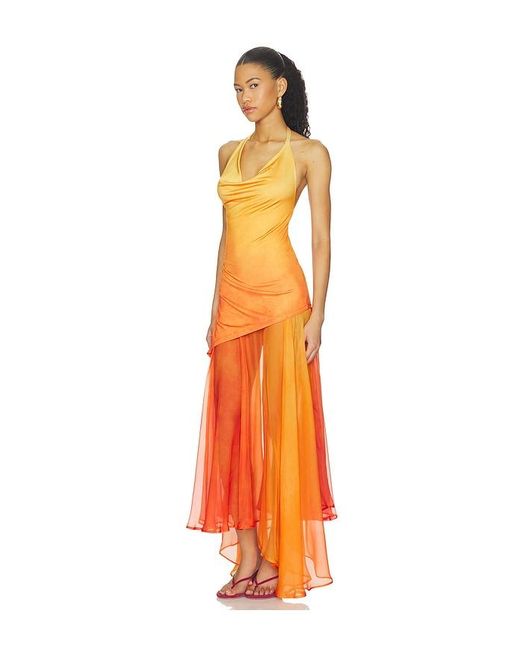 Mirae Orange Birdie Dress