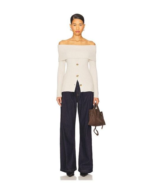 Blank NYC White Off The Shoulder Sweater Top