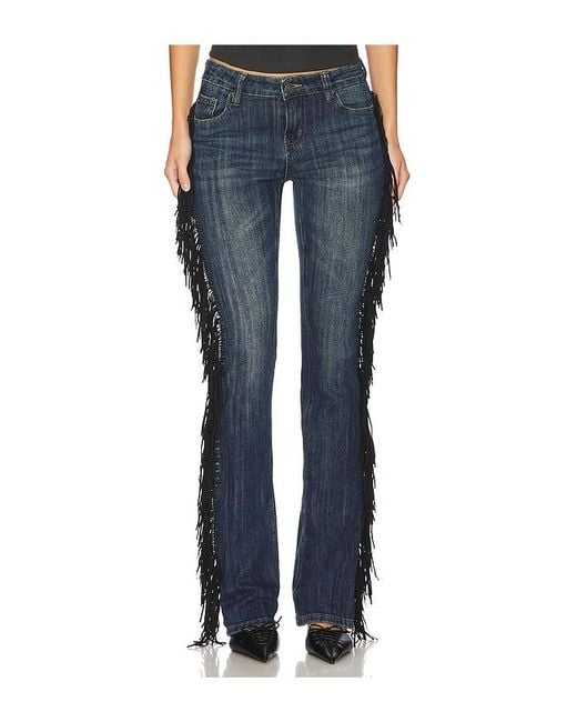 Jaded London Blue Fringe Cooper Jeans