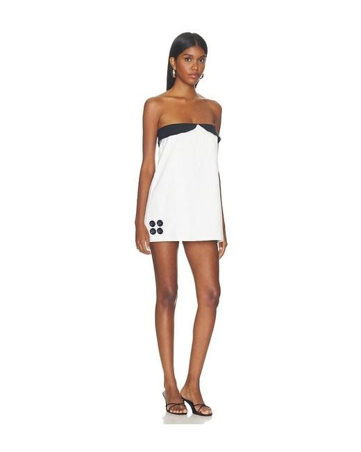 Nii HAI White Collar Bandeau Dress