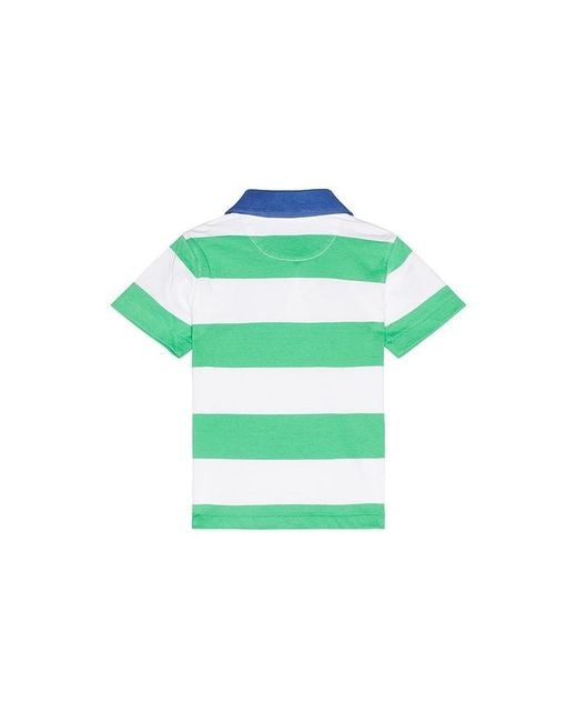 Polo Ralph Lauren Green Short Sleeve Jersey Knit Rugby Striped Shirt