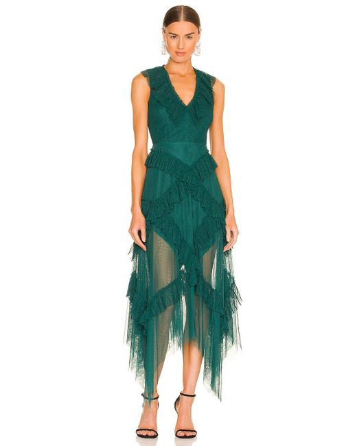 BCBGMAXAZRIA Synthetic Ruffled Maxi 