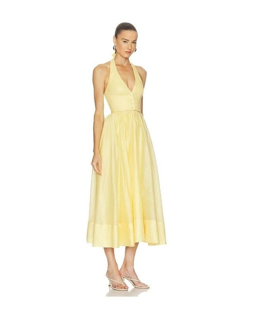 Camila Coelho Metallic Lino Midi Dress