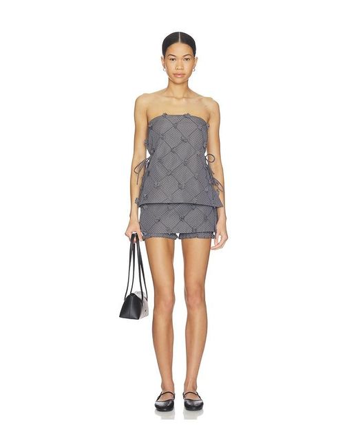 Line & Dot Multicolor Thora Strapless Top