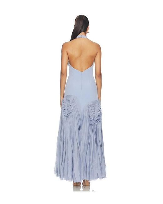 AMUR Blue Elani Pleated Gown