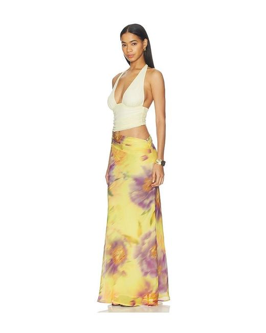 Runaway the Label Metallic Alexis Halter Cut Out Maxi Dress