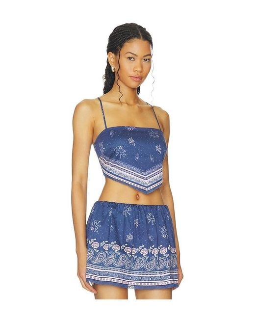LoveShackFancy Blue Mollie Top