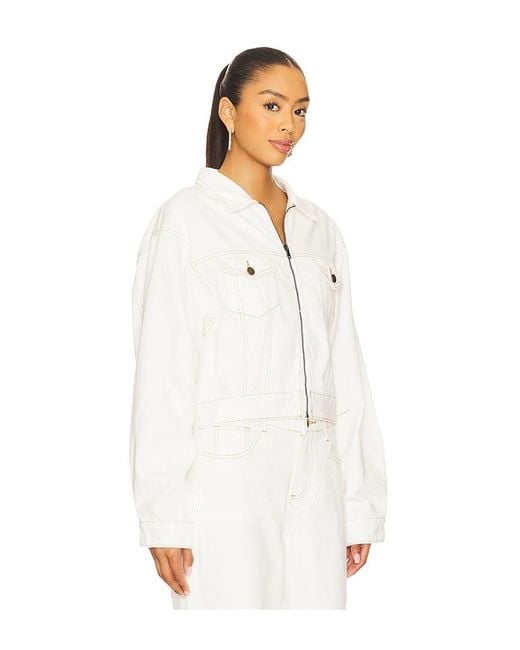 SNDY'S White Rune Denim Jacket