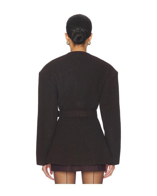 Ganni Black Peacot Wool Fitted Jacket