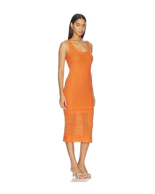 Peixoto Orange Liv Knit Midi Dress