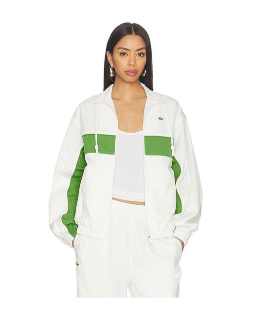 Lacoste White Relaxed Fit Twill Jacket