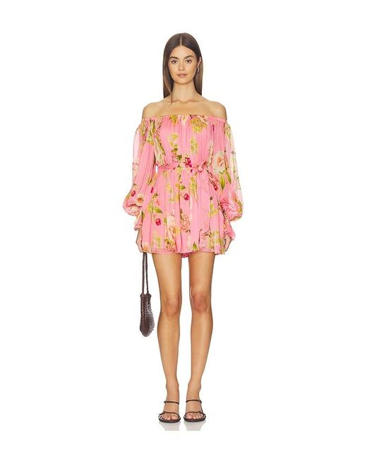 Hemant & Nandita Red Off Shoulder Romper With Tie Up Belt