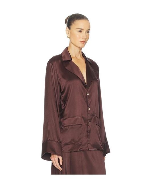 Helsa Brown The Silk Charmeuse Pajama Shirt