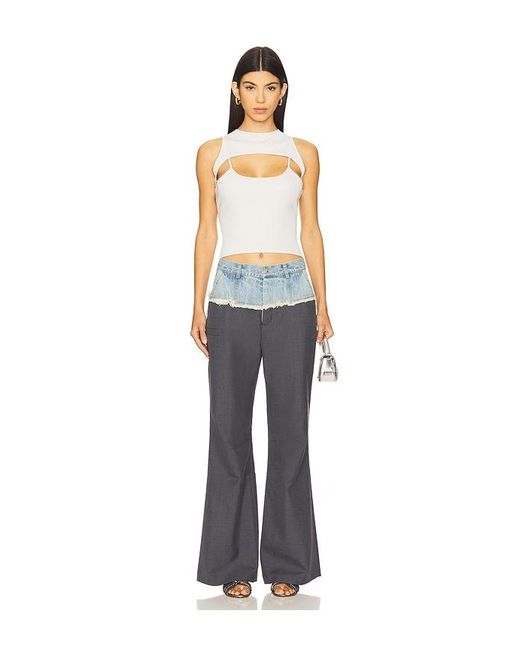 PRIVATE POLICY White Mesh Harness Tank Top