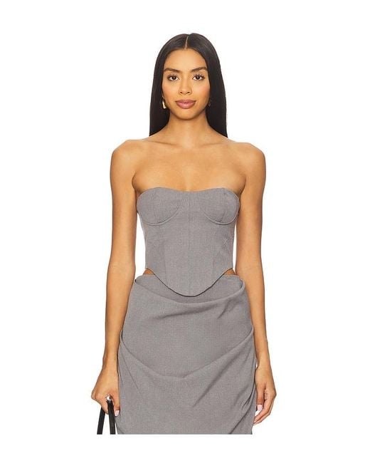 Misha The Henri Bustier Top in Gray | Lyst