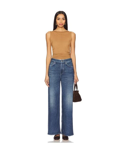 Rag & Bone Blue Luca Shirred Tank