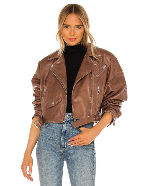lamarque cropped leather jacket