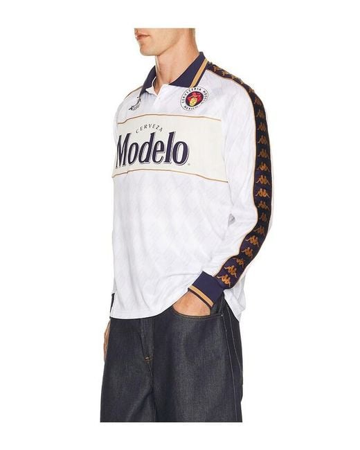 Kappa White X Modelo Authentic Fantay Long Sleeve Jersey for men