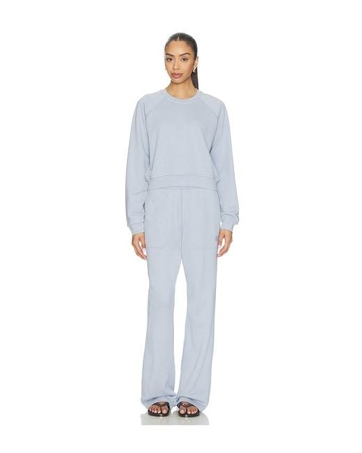Lunya Blue Silksweats Lightweight Reversible Slim Fit Raglan Sweatshirt