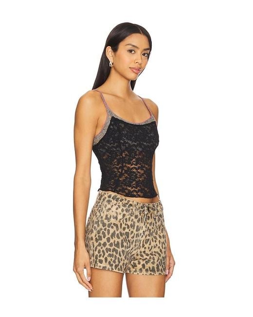 Free People Black Top Aus Spitze All Day