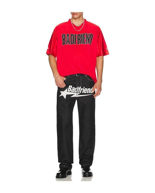 Badfriend Red Big Logo Football Jersey for men