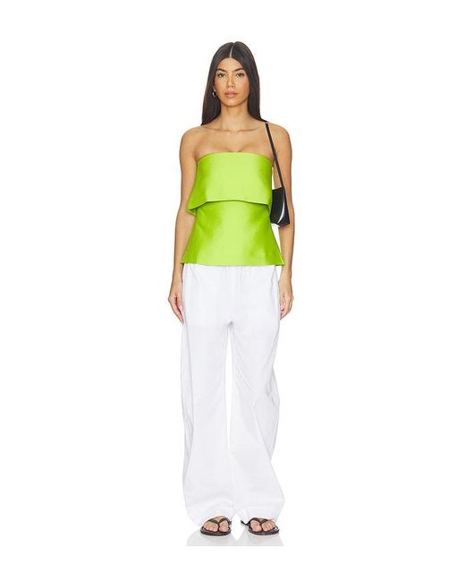ALIGNE Green Felix Satin Strapless Top