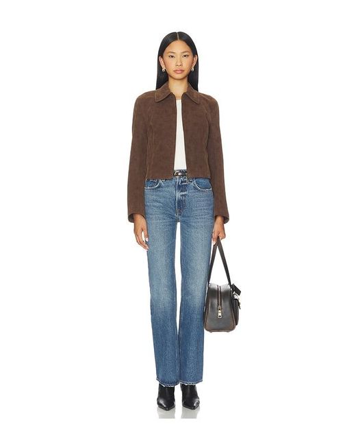 Free People Brown X We The Free River Faux Suede Jacket