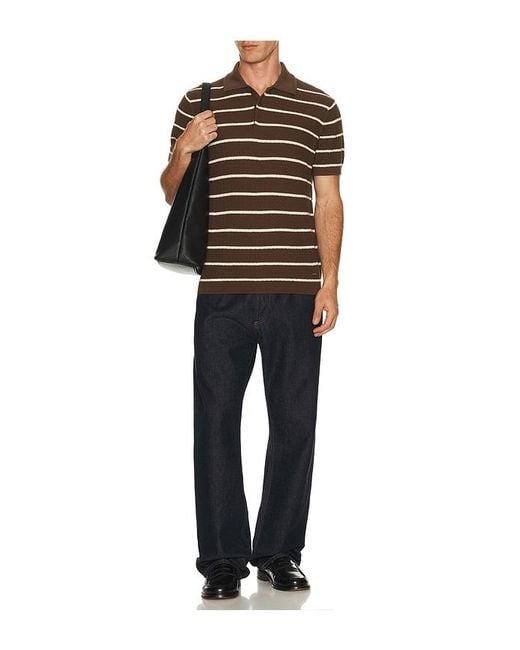 Jonathan Simkhai Black Calum Short Sleeve Polo for men