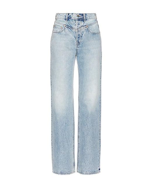 GRLFRND Blue Katya Seamed Loose Wide Leg Jeans