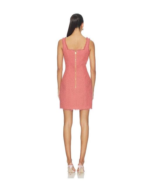 Balmain Red Two Pockets Straight Tweed Short Dress