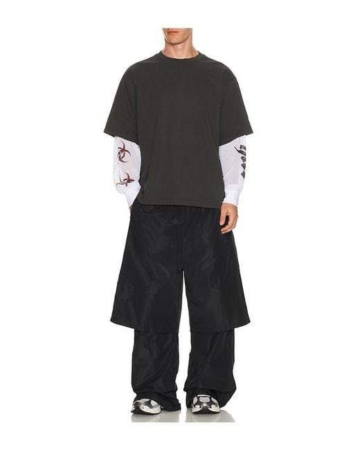 Huf Black Leon Long Sleeve Double Layer Top for men