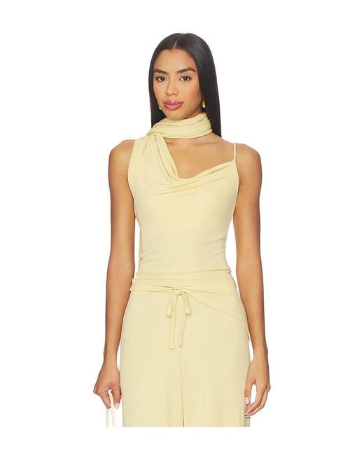 AYA MUSE Asymmetrical Scarf Tank Top Natural