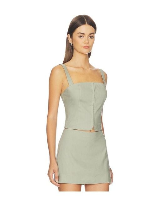 GOOD AMERICAN Green The Linen Corset Top