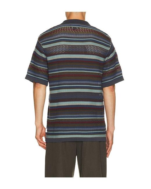 Thisisneverthat Black Striped Knit Polo for men