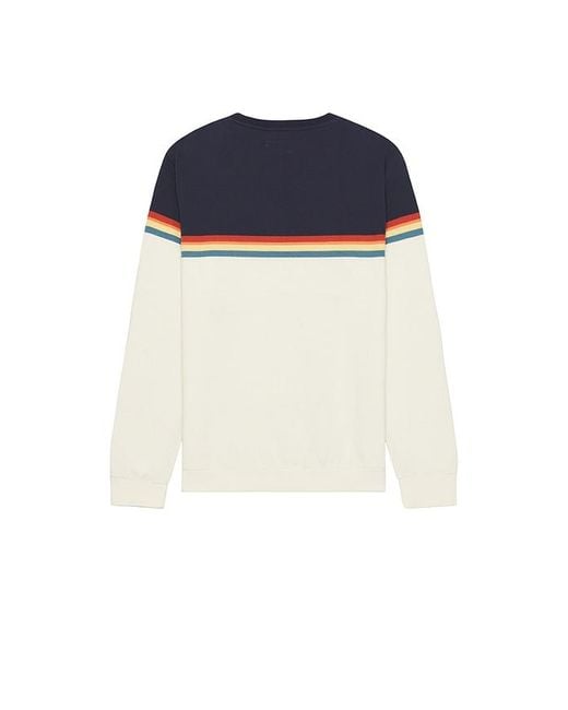 Marine Layer Blue Signature Fleece Colorblock Crewneck Sweatshirt for men