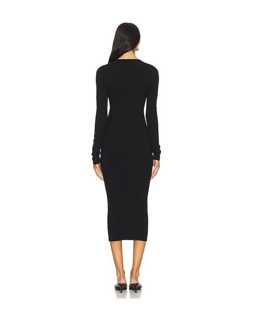 LPA Black Romona Knit Midi Dress