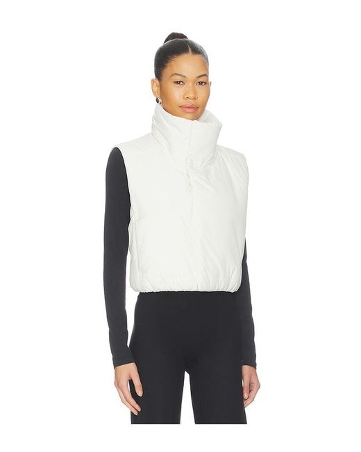 Beyond Yoga White Warm Up Puffer Vest