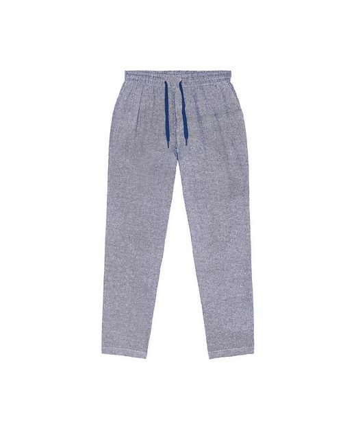 Vintage Summer Blue Linen Pants for men