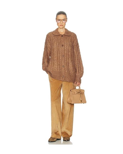 Helsa Brown Jessiah Cable Cardigan
