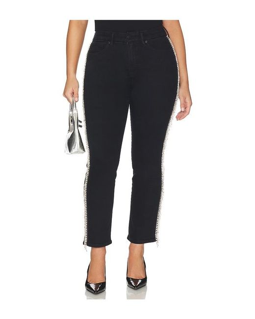 GOOD AMERICAN Black Good Legs Straight Diamond Jeans